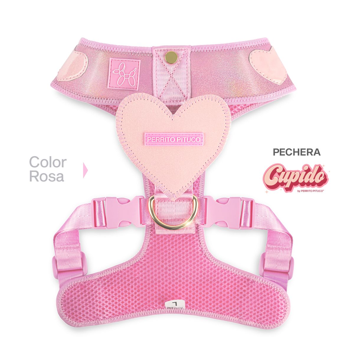 PERRITO PITUCO - PECHERA PERRITO PITUCO CUPIDO ROSA TALLA S