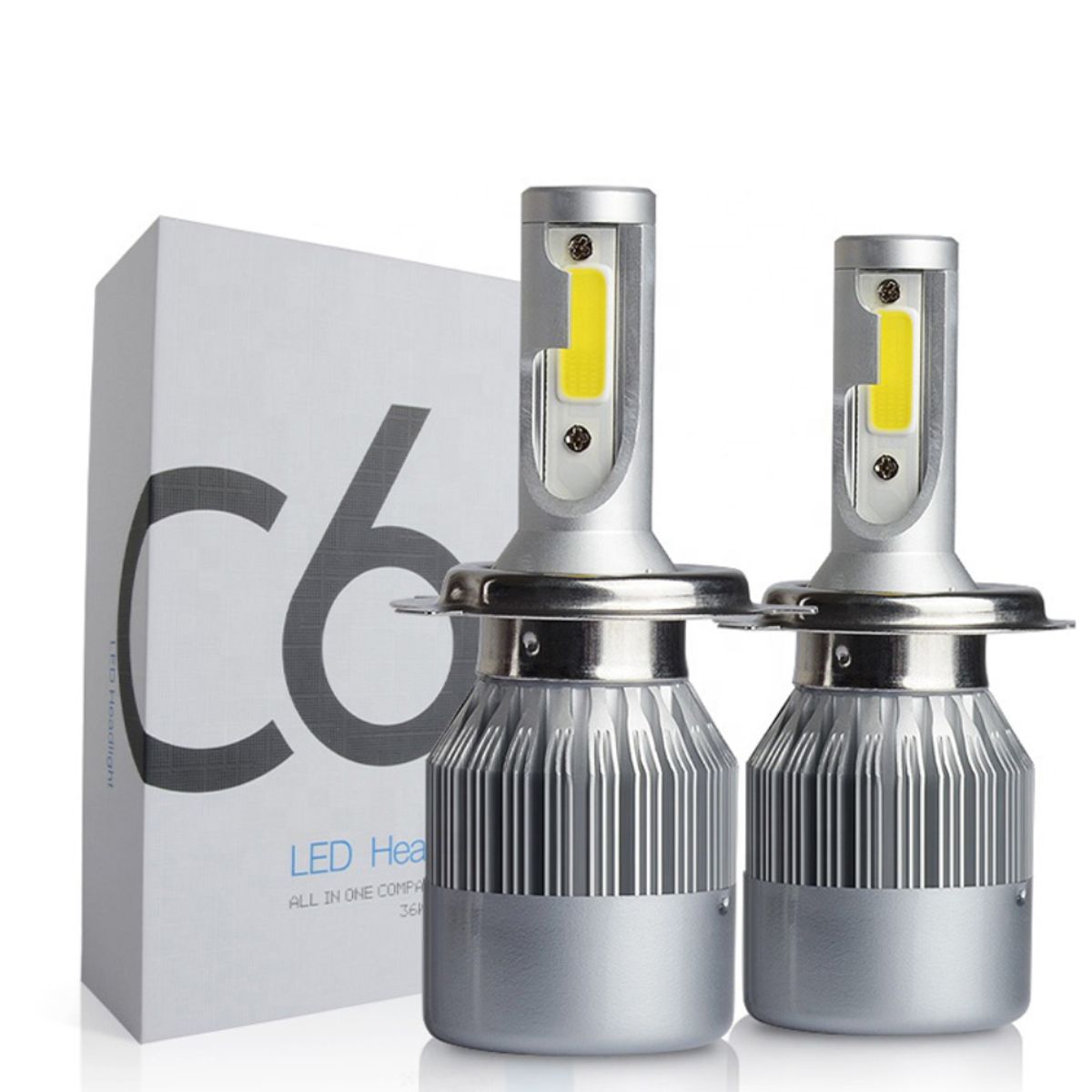 GENERICO - Kit Focos Led C6 H4 De 18w Súper Brillante De 3800 Lúmenes