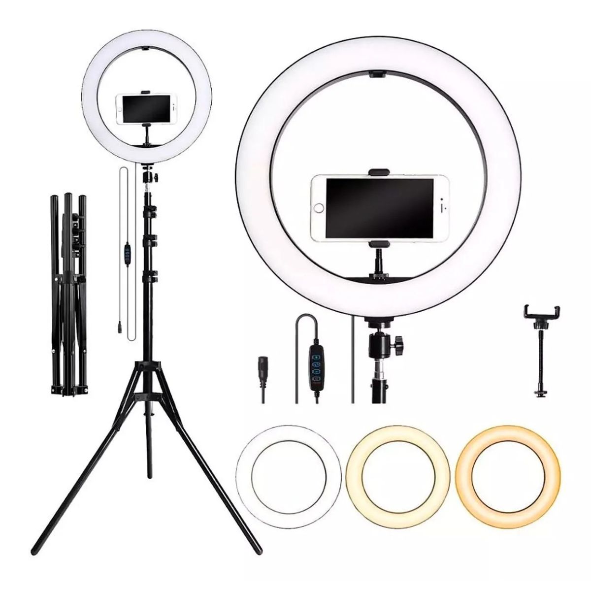 GENERICO - ARO DE LUZ CON SOPORTE DE CELULAR Y TRIPODE