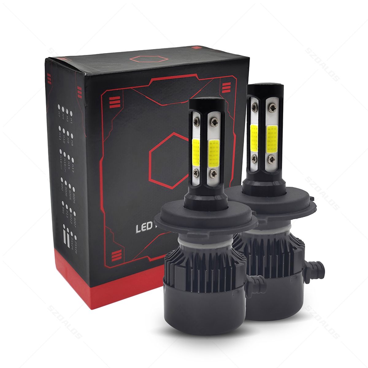 GENERICO - Kit Focos Led H4 De 24w De 6000 Lúmenes 4 Lados Luz Blanca