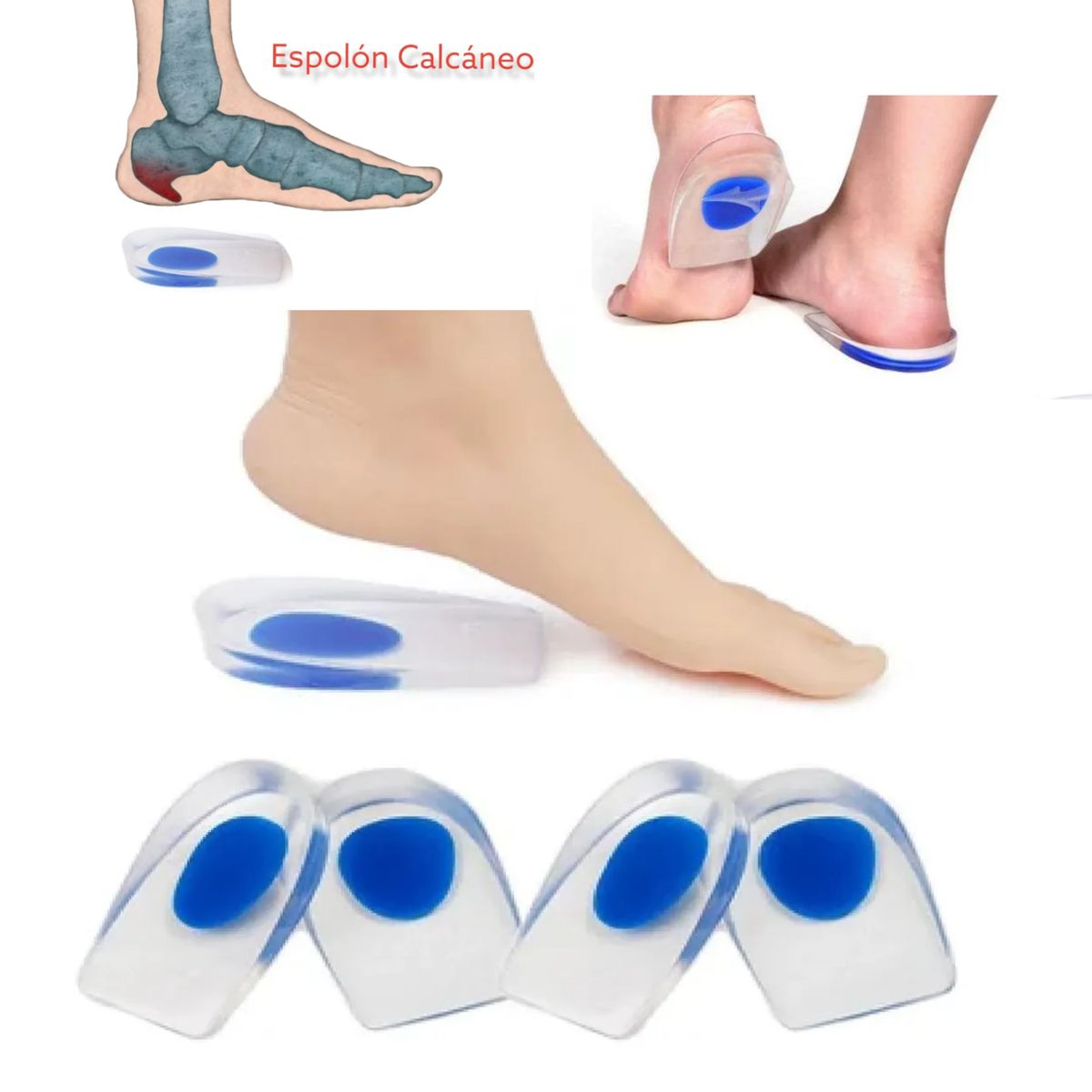 LH ELECTRONIC - Talonera Almohadilla Silicona Gel Flexible Para Dolor Espolon Calcaneo