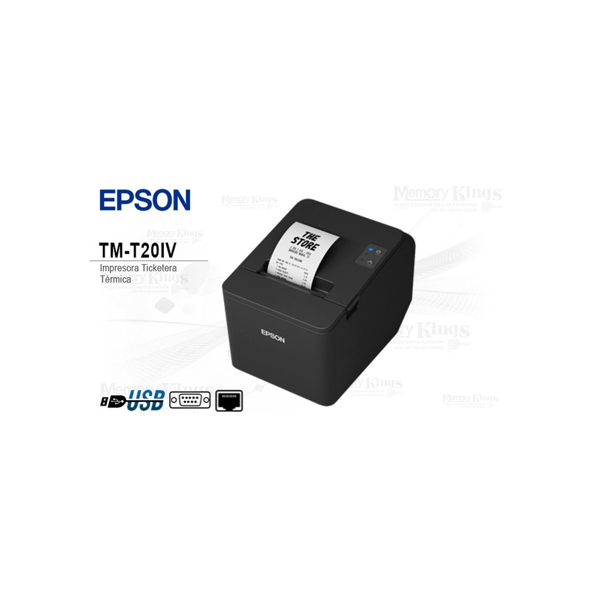 EPSON - Impresora Térmica Epson Tm-T20Iv Usb, Serial Y Red - Ideal Para Comercios Y Restaurantes