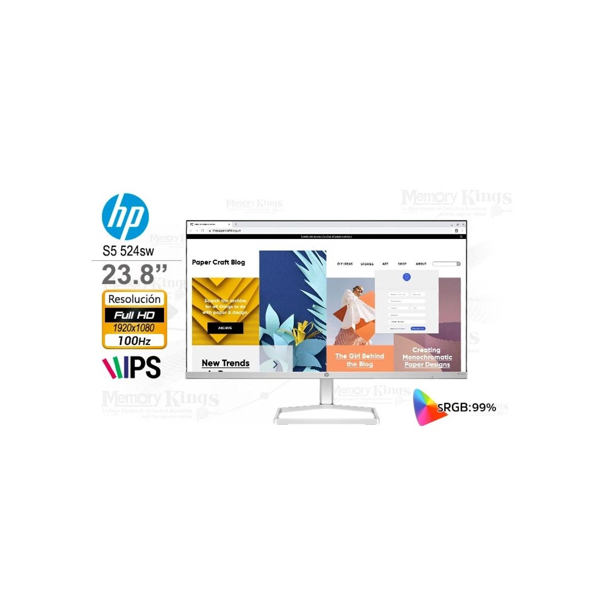 HP - Monitor Hp Serie 5 524Sw Ips Fhd 100Hz