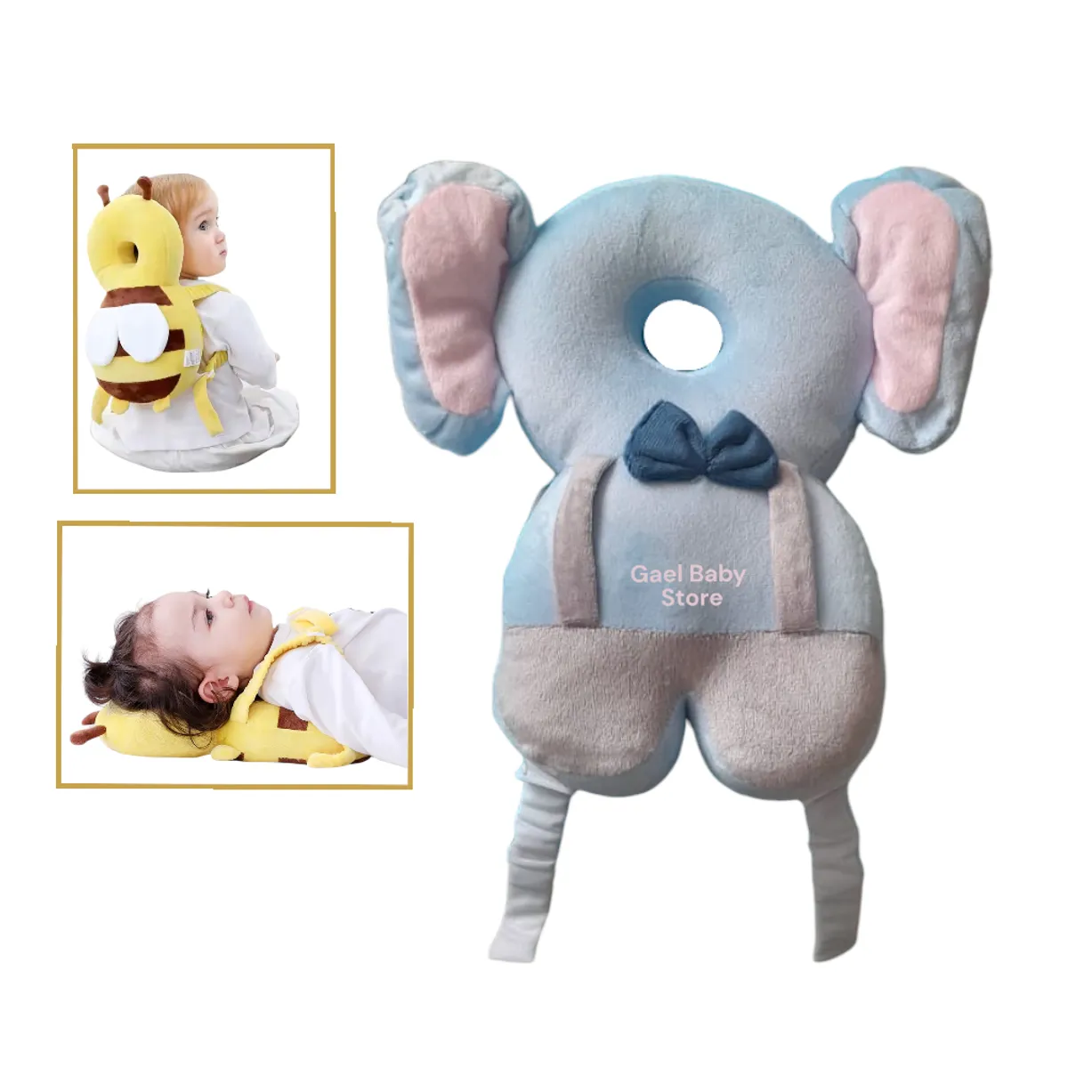 GENERICO - MOCHILA  PROTECTORA DE CABEZA PARA BEBÉS DISEÑO ELEFANTE