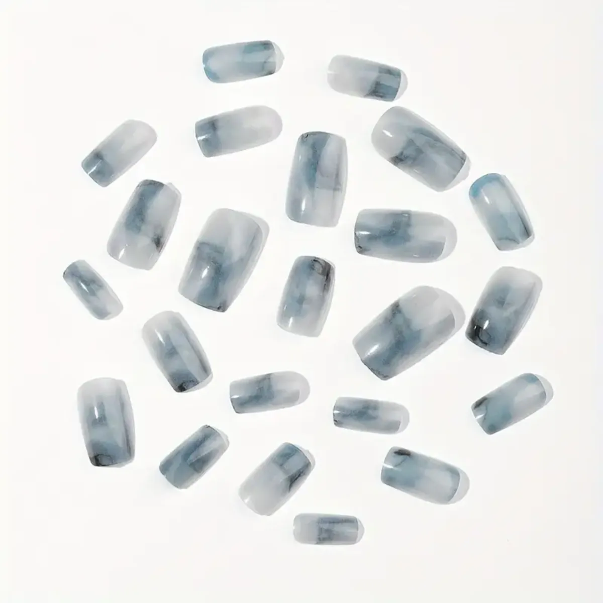 GENERICO - Uñas Press On - Marmoleadas azules