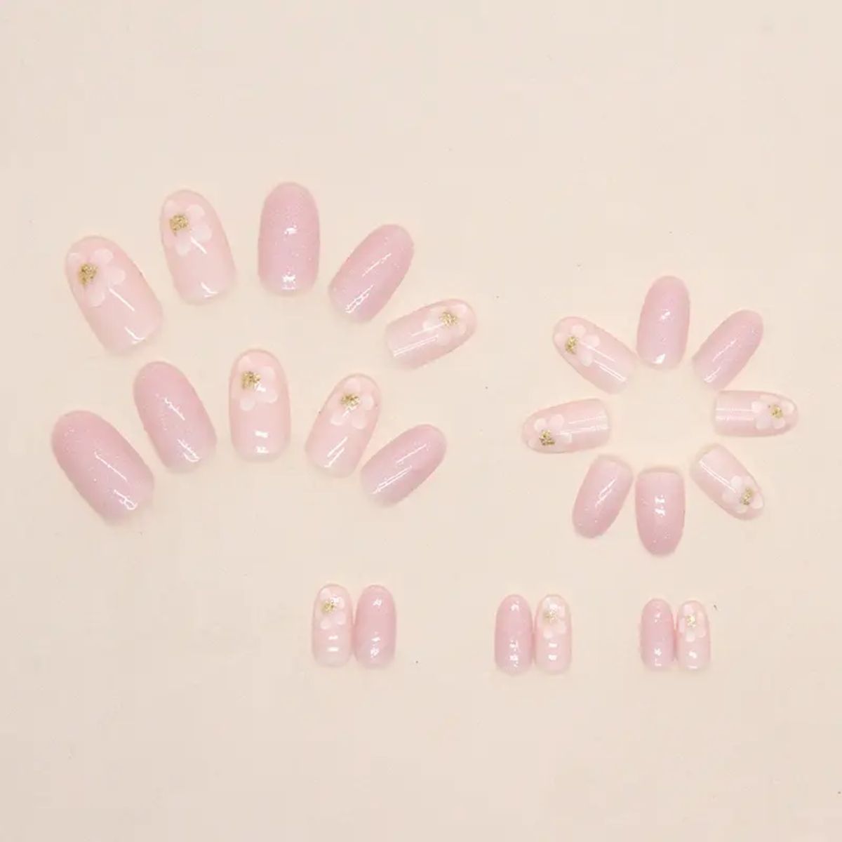 GENERICO - Uñas Press On - Diseño de flores