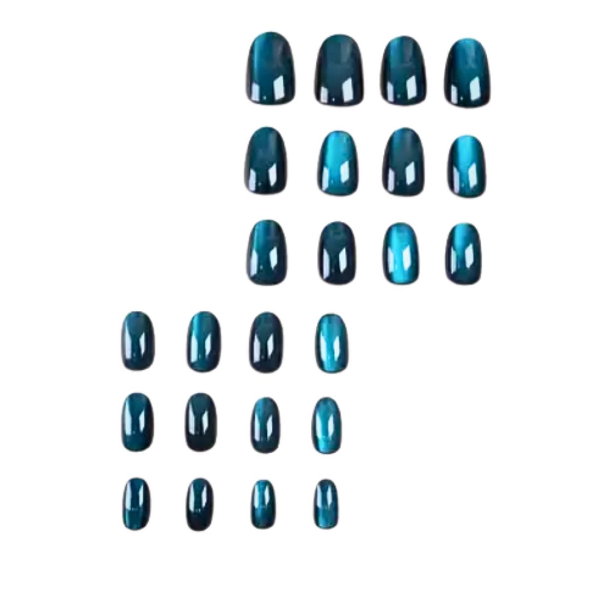 GENERICO - Uñas Press On - Cat eye verde - ojo de gato