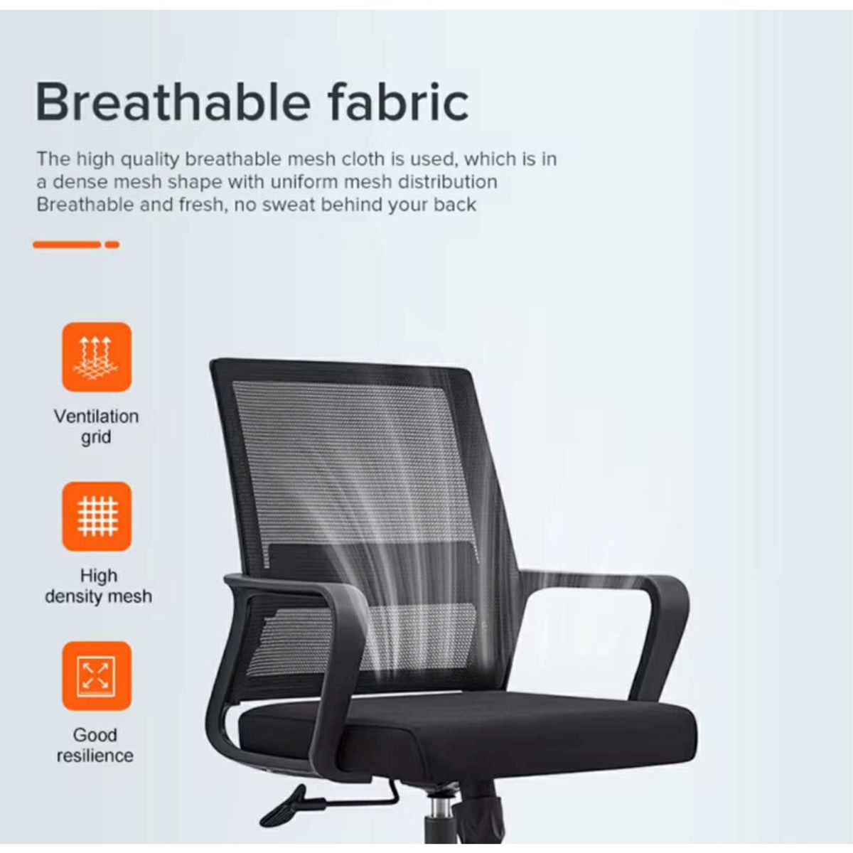 Silla de Escritorio Oficina Ergonomica con Ruedas - 190073, marca GENERICO - Foto 2
