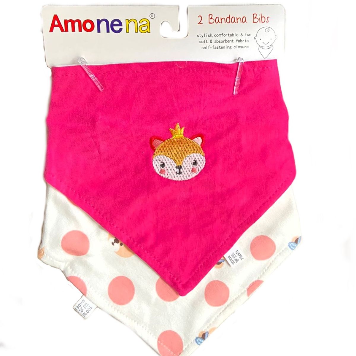 GENERICO - BANDANA BABERO PARA BEBE - 2PCS - ZORRITO