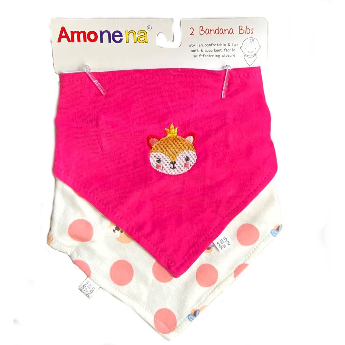 GENERICO - BANDANA BABERO PARA BEBE - 2PCS - ZORRITO