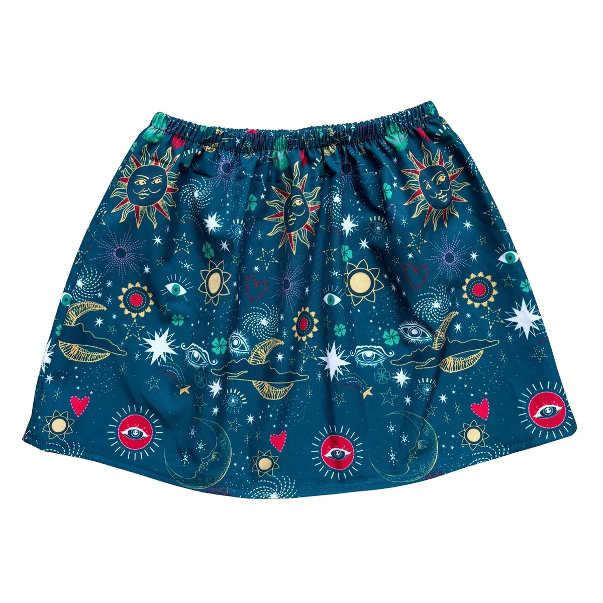 RED CARROT - Falda verde corta con dibujos de ojos turcos