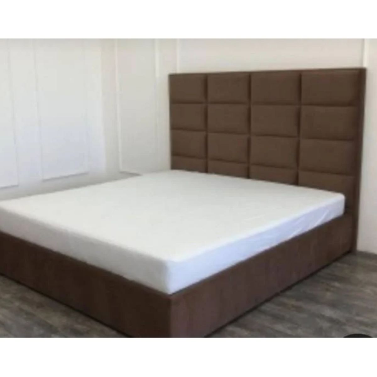 GENERICO - Cama Cuadros King - Marrón