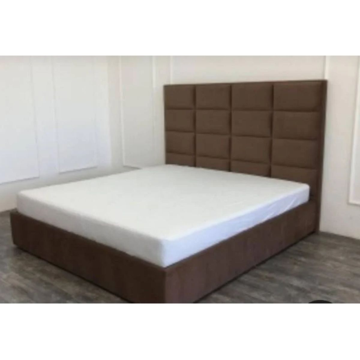 GENERICO - Cama Cuadros King - Marrón