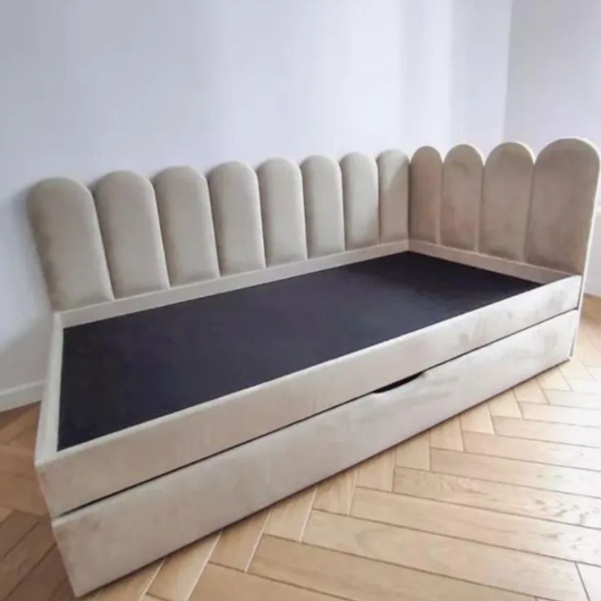 GENERICO - Cama Doble Respaldar Nido 1 Plaza - Beige