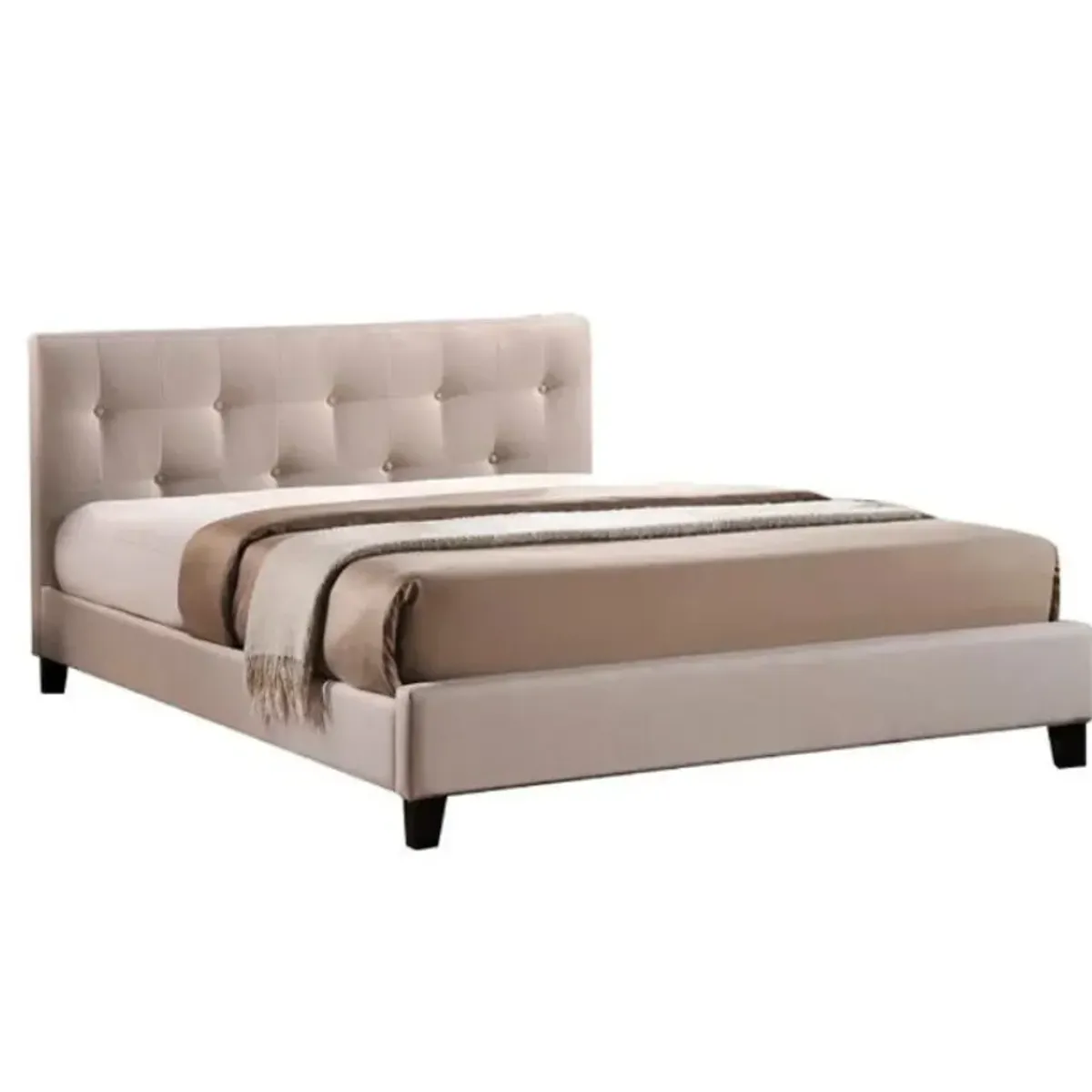 GENERICO - Cama Lineal 2 Plazas - Beige