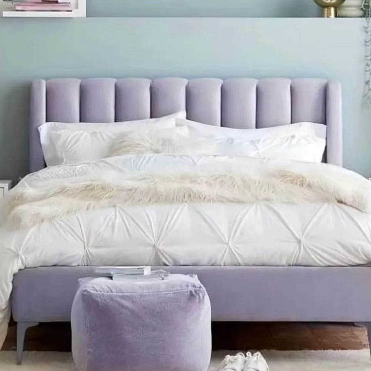 GENERICO - Cama Panel 2 Plazas - Baby Lila