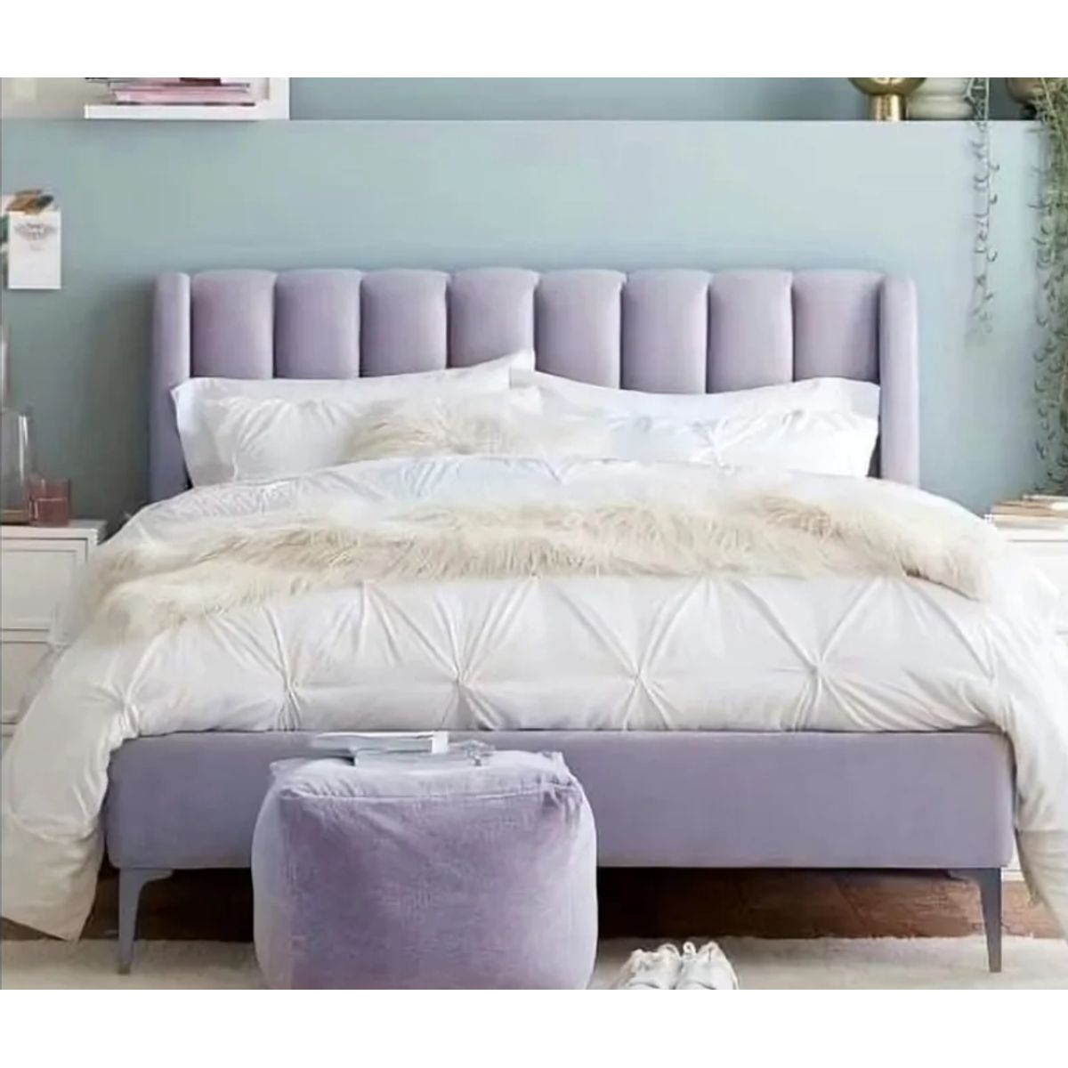 GENERICO - Cama Panel 2 Plazas - Baby Lila