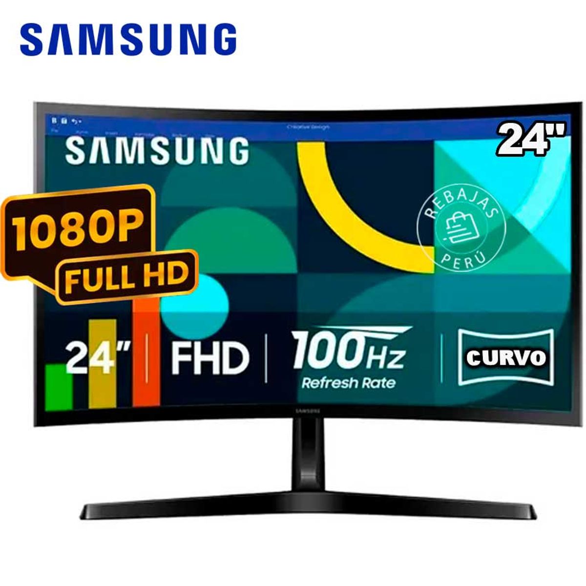 SAMSUNG - Monitor Curvo Samsung 24 FHD VA 100Hz LS24D360GALXPE