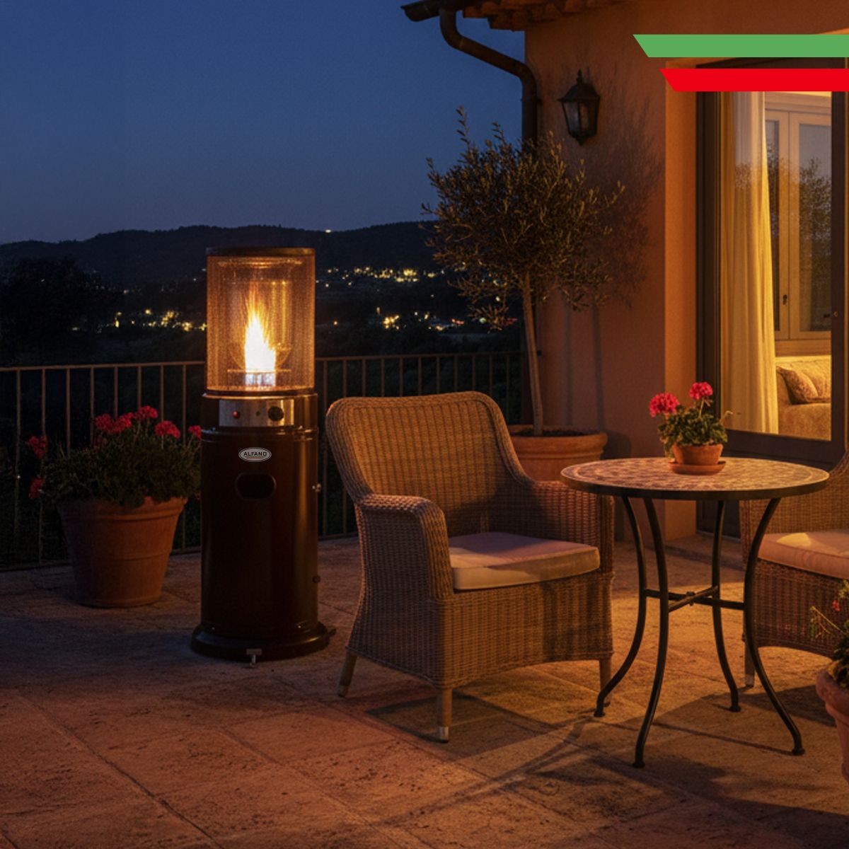 ALFANO - Estufa a Gas ALFANO Terraza Decorativa 1300W  SMALL EIFFEL