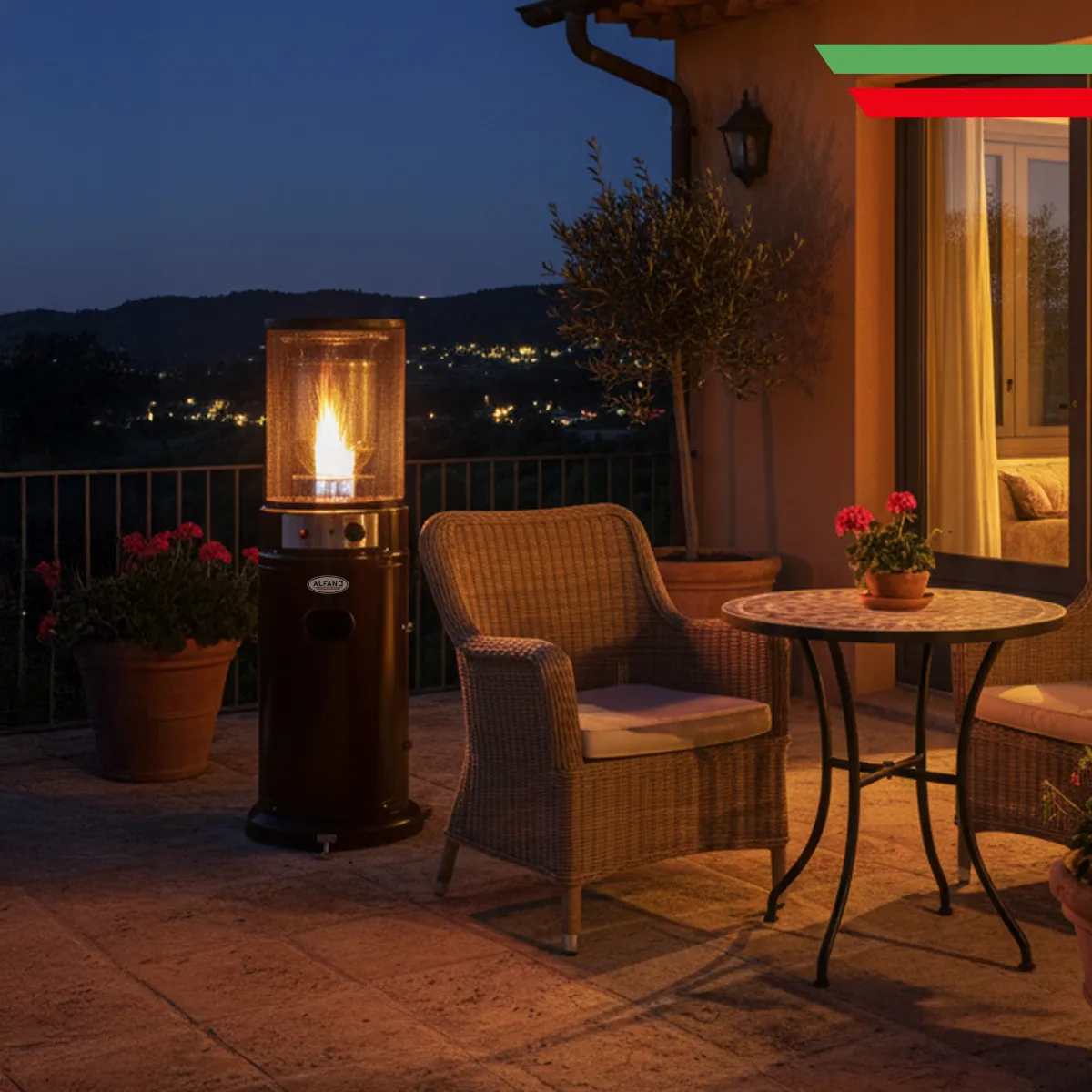 ALFANO - Estufa a Gas ALFANO Terraza Decorativa 1300W  SMALL EIFFEL