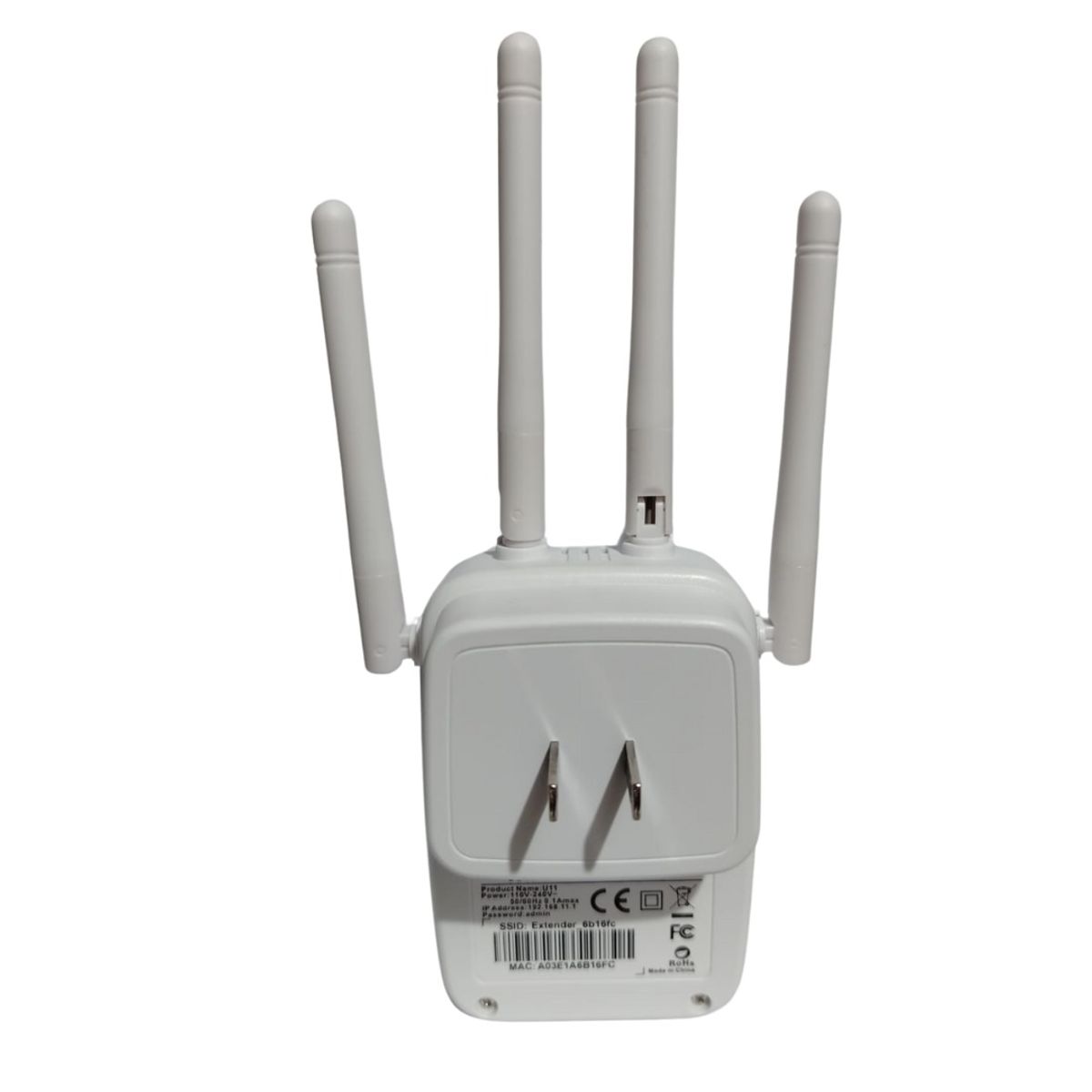 GENERICO - Repetidor Wifi Inalámbrico Alambrico 2.4Ghz 300Mbps 4 Antenas