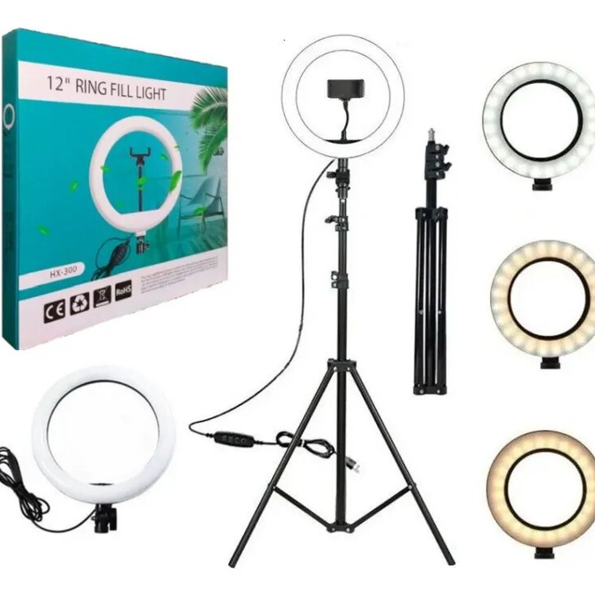GENERICO - Aro De Luz Led 30cm + Trípode  + Soporte De Celular