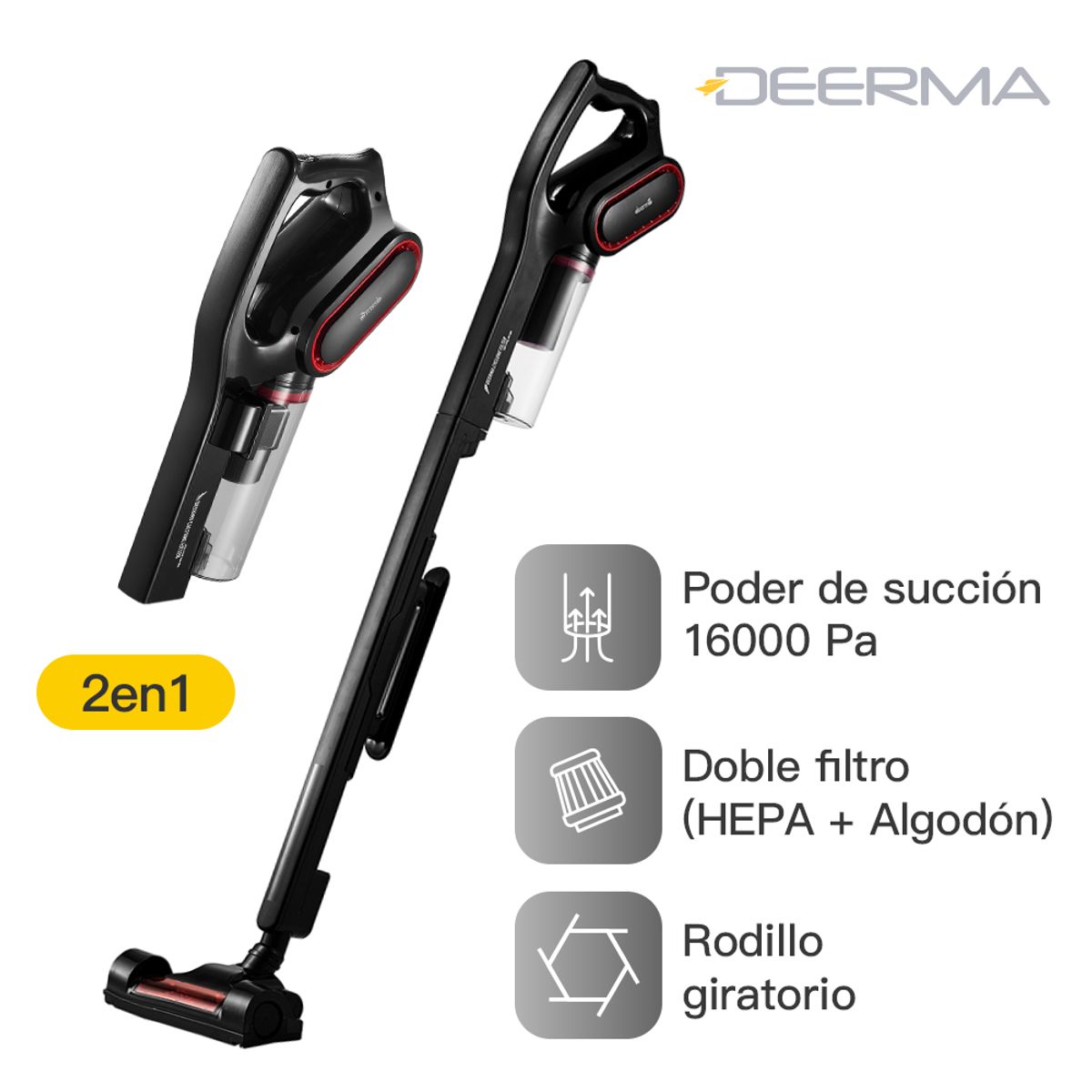 DEERMA - Aspiradora Multifuncional Ultra Deerma DX700PRO  Vertical y de Mano