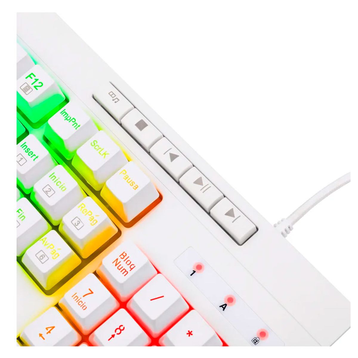 REDRAGON - Teclado Redragon SHIVA K512W RGB Español Semi-Mecánico Blanco