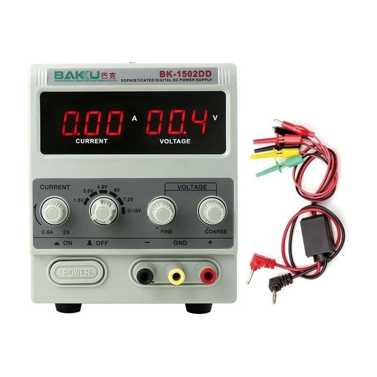 GENERICO - Fuente Alimentación Regulable + Cables Bk305d 0-30v 5 A