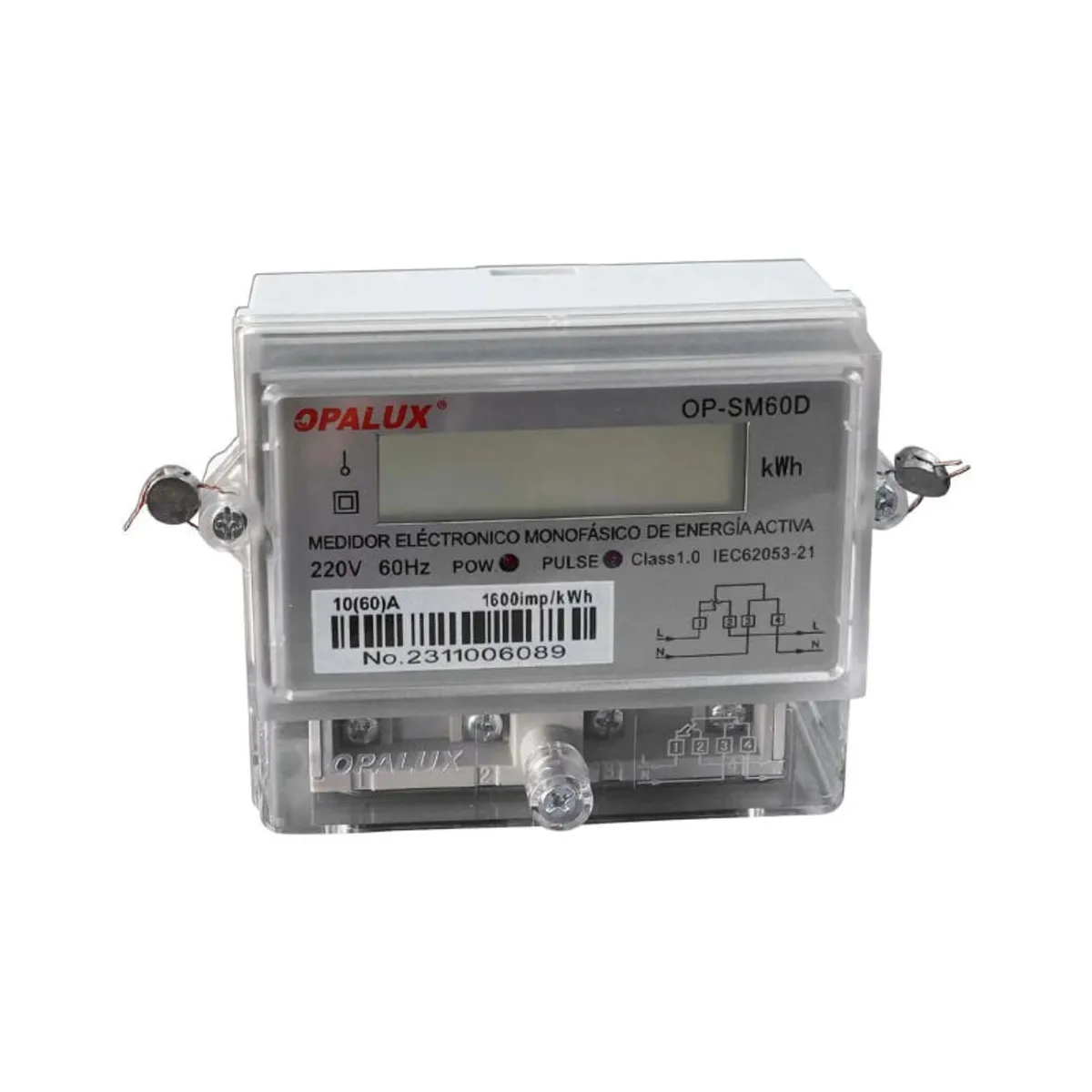 OPALUX - Medidor de Energía Monofásico Digital 220V OP-SM60D OPALUX