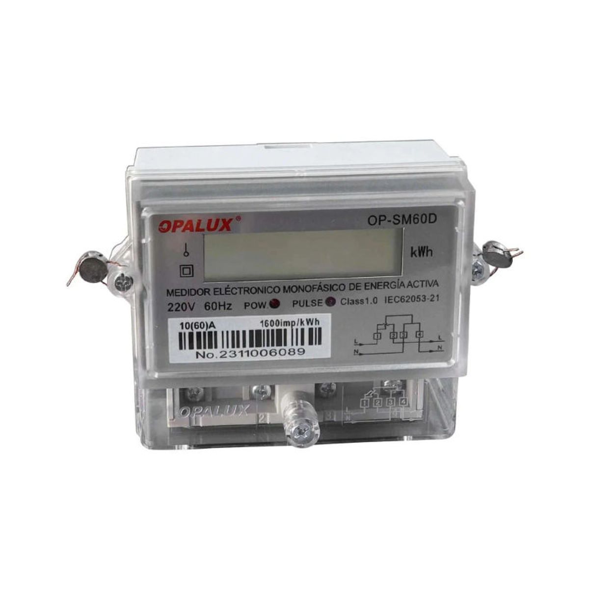 OPALUX - Medidor de Energía Monofásico Digital 220V OP-SM60D OPALUX