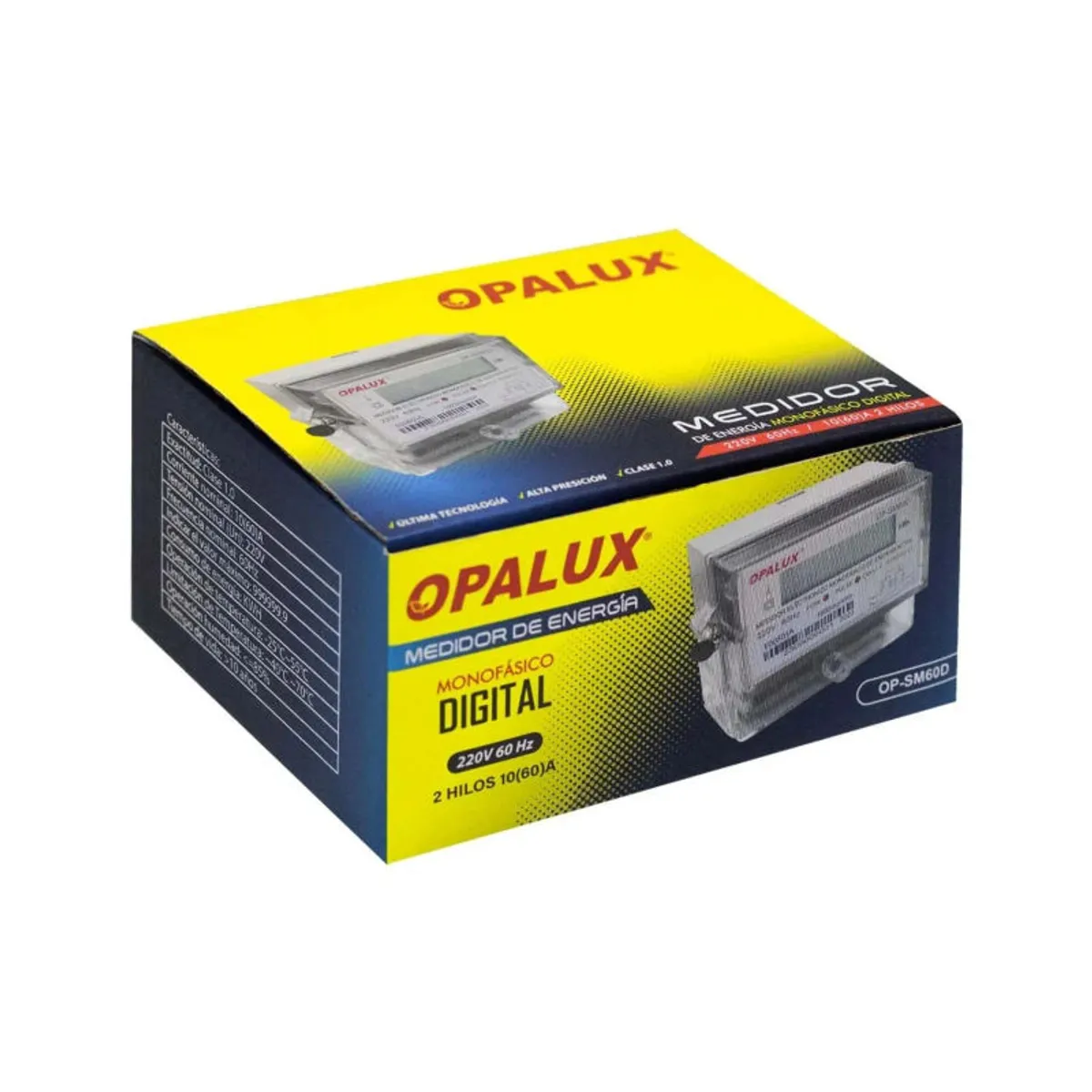 OPALUX - Medidor de Energía Monofásico Digital 220V OP-SM60D OPALUX