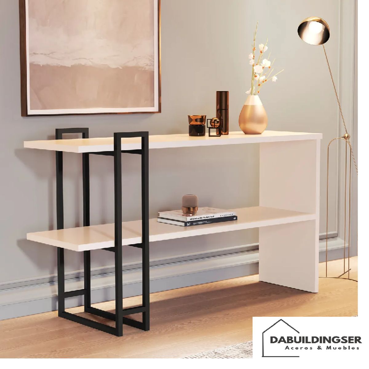 GENERICO - Recibidor Moderno TALIBANES  Color Blanco-Dorado