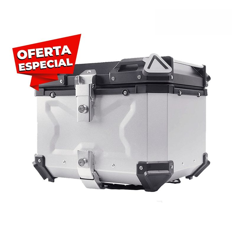 GENERICO - Cajuela de Aluminio 45LT Con Respaldar para Moto