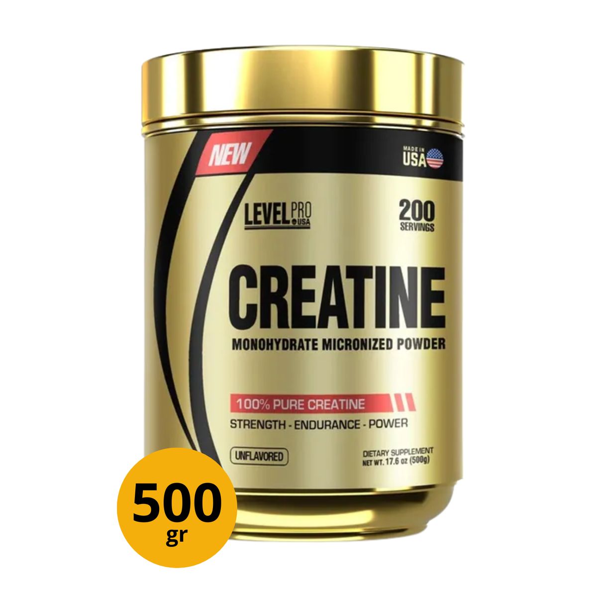 LEVEL PRO - CREATINA LEVEL PRO DE 500gr - CREATINA MONOHIDRATADA Y MICRONIZADA