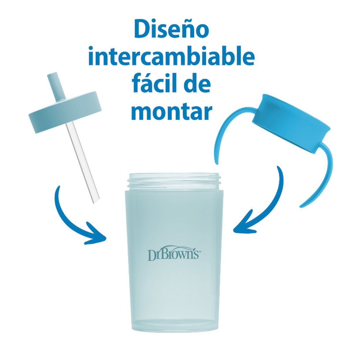 DR BROWNS - Vaso de Transición, vaso con pajita a 360º