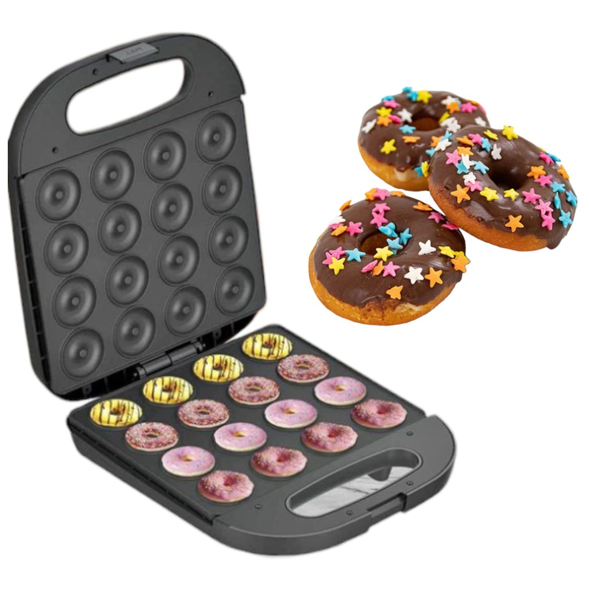 OEM - Maquina Antiadherente Para Hacer Mini Donas 16 A La Vez