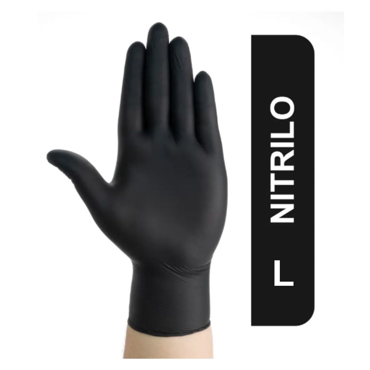 Guantes de Nitrilo Talla L Negro Caja x100 unidades, marca GENERICO - Foto Principal