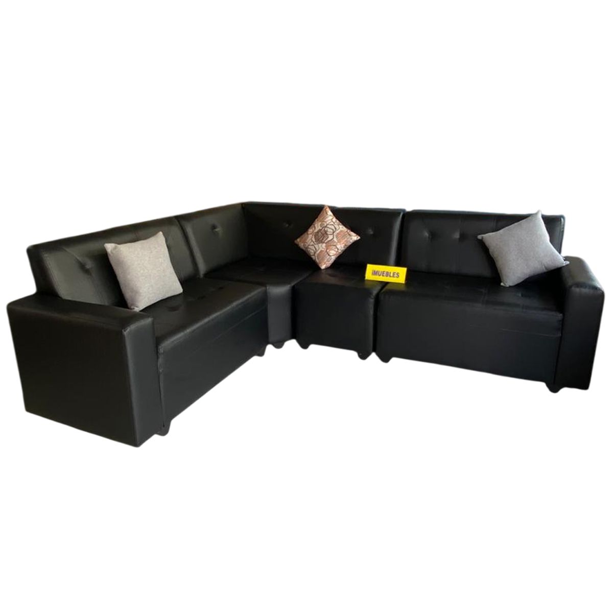 TEMEL - Sofá Seccional para Sala color Negro Sofá Modular - TEMEL