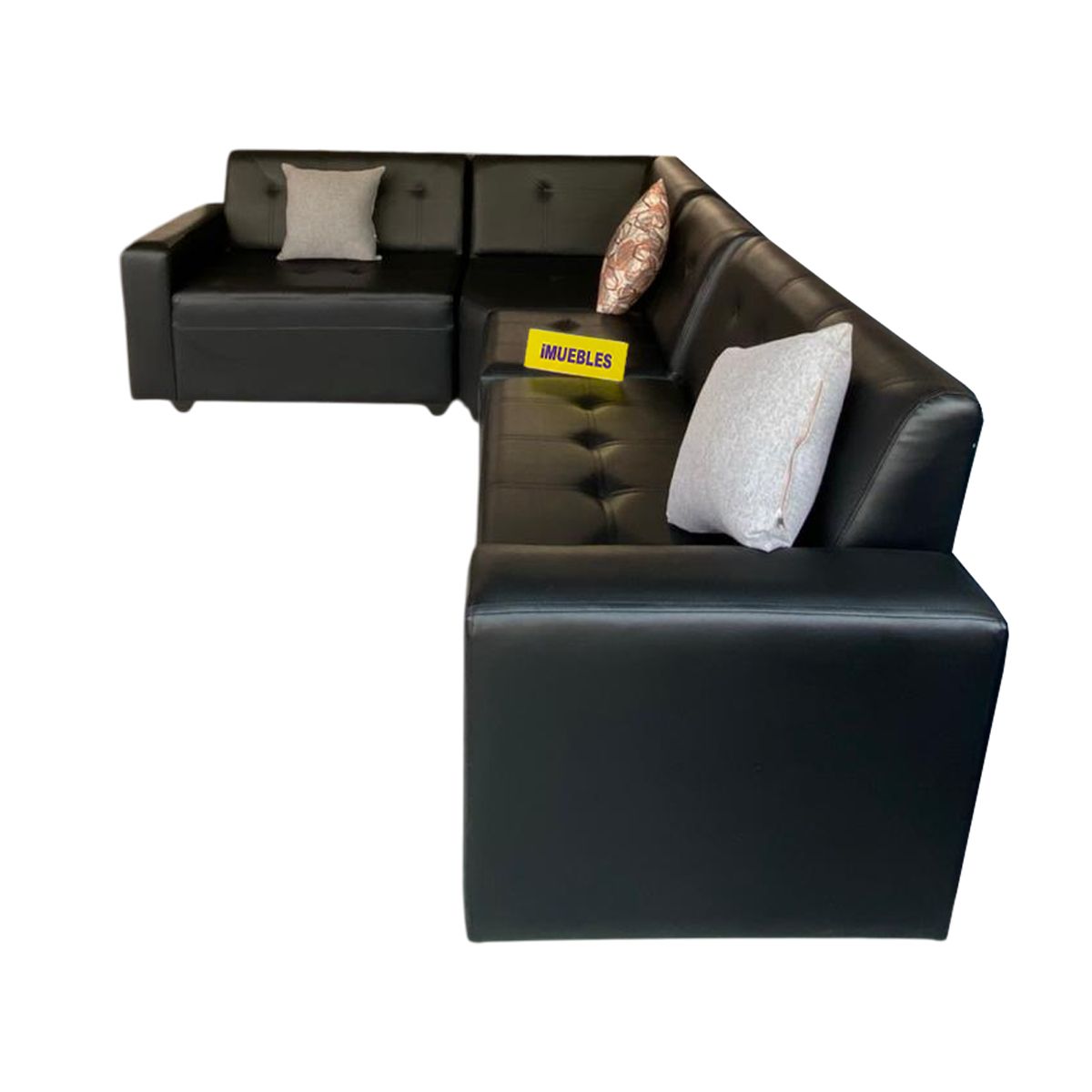 TEMEL - Sofá Seccional para Sala color Negro Sofá Modular - TEMEL