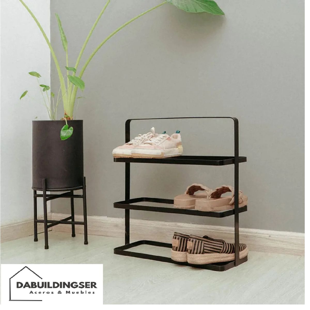 GENERICO - Zapatera Metálica JUSTIN Negro