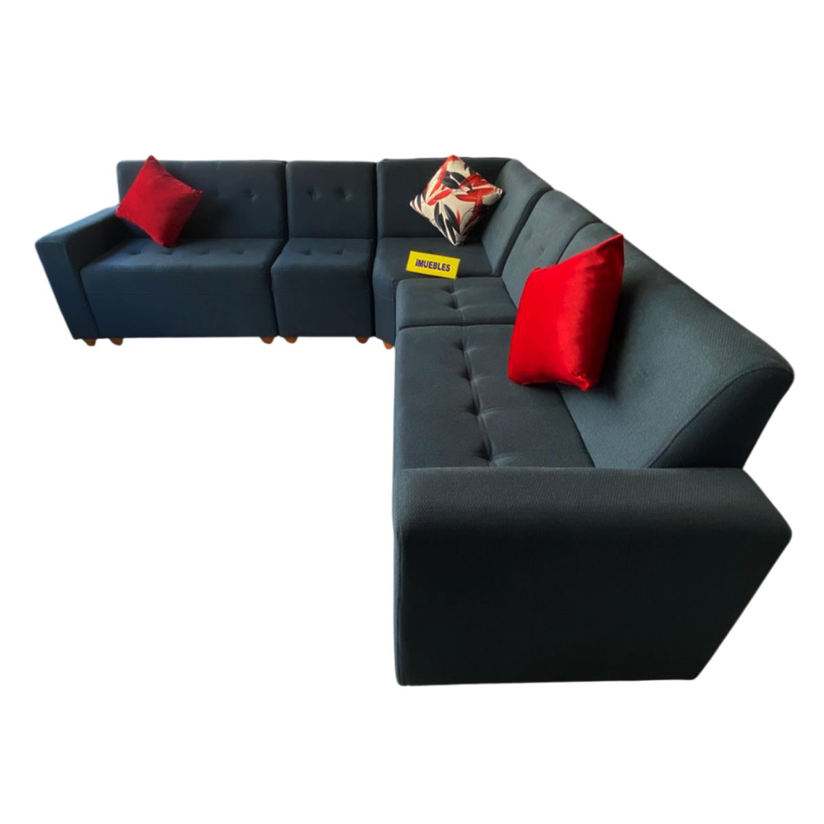 TEMEL - Juego Modular Tela Sofá Seccional Para Sala Color Azul