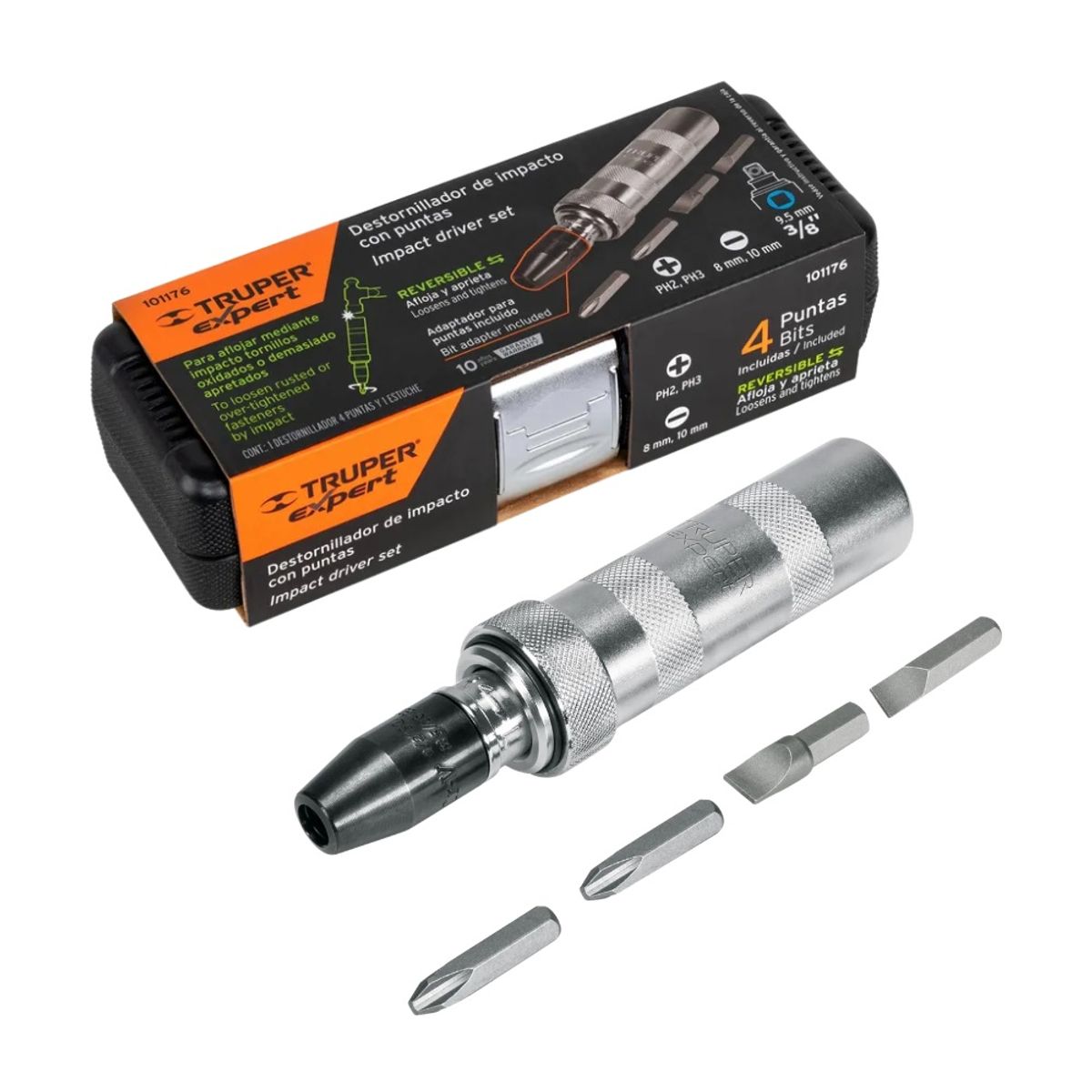 EXPERTO - Desarmador de impacto 3/8" con 4 puntas Expert