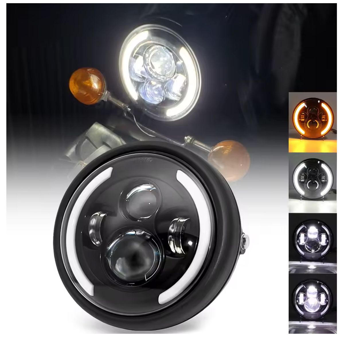 GENERICO - Faro Redondo Delantero 21W Luz Blanca Alta y Baja 1pcs