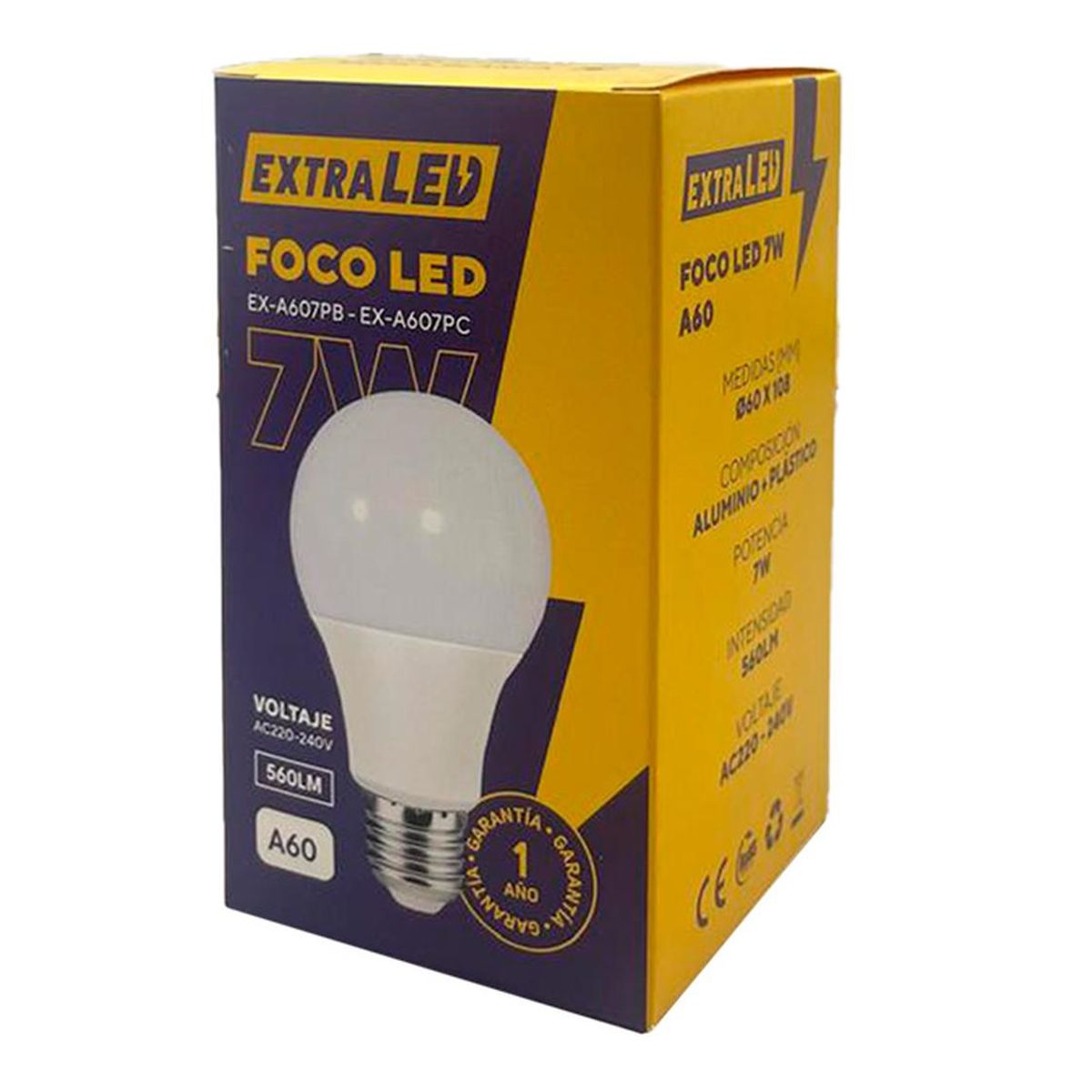EXTRALED - Pack x10 Foco LED ExtraLED 7W Luz Blanca