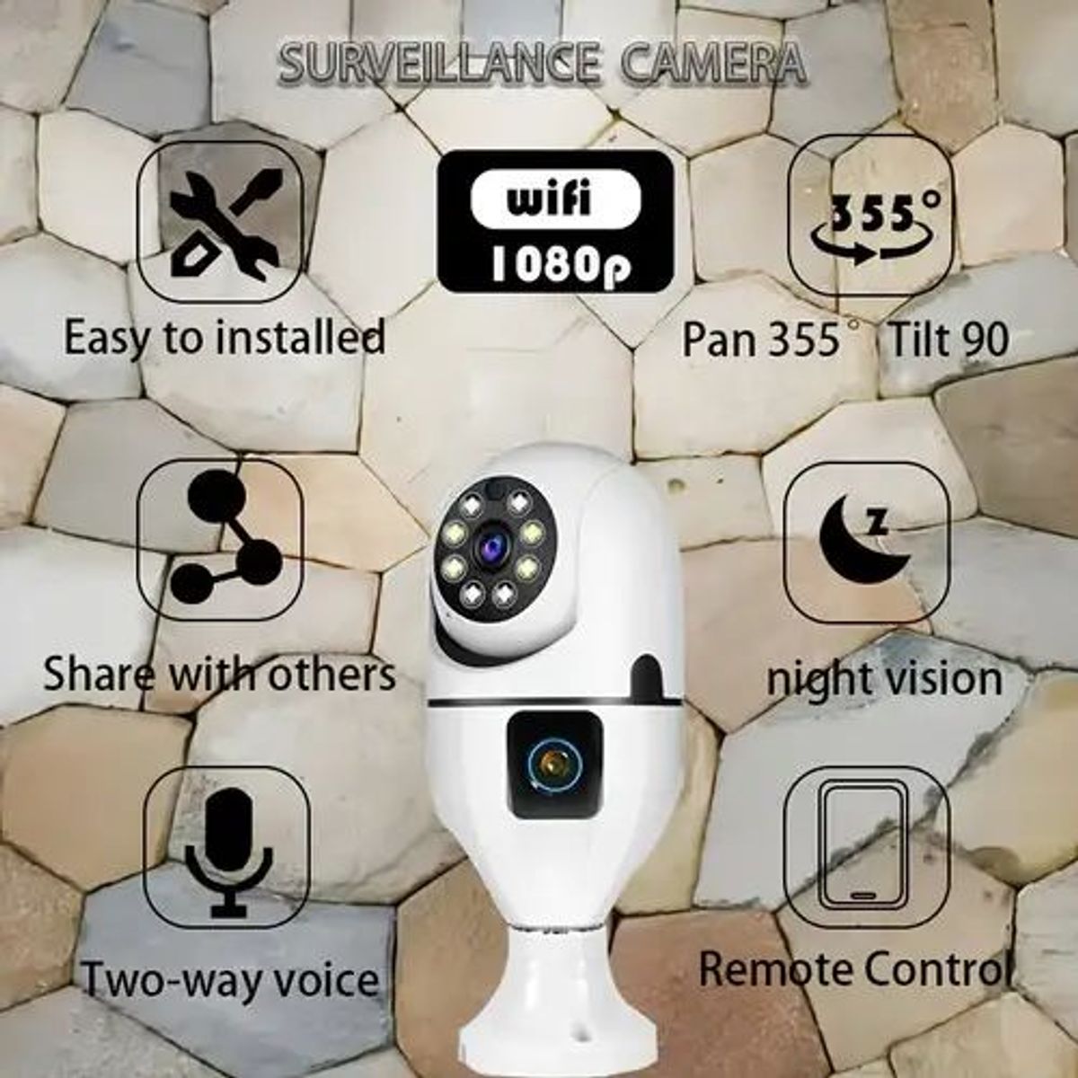 SEISA - Foco Camara Con Socate Doble Lente Con Aplicativo Blanco