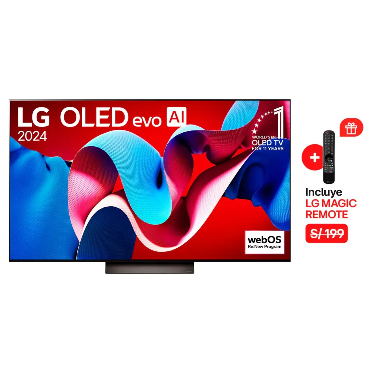 LG - Televisor LG OLED evo 4K ThinQ AI OLED65C4PSA