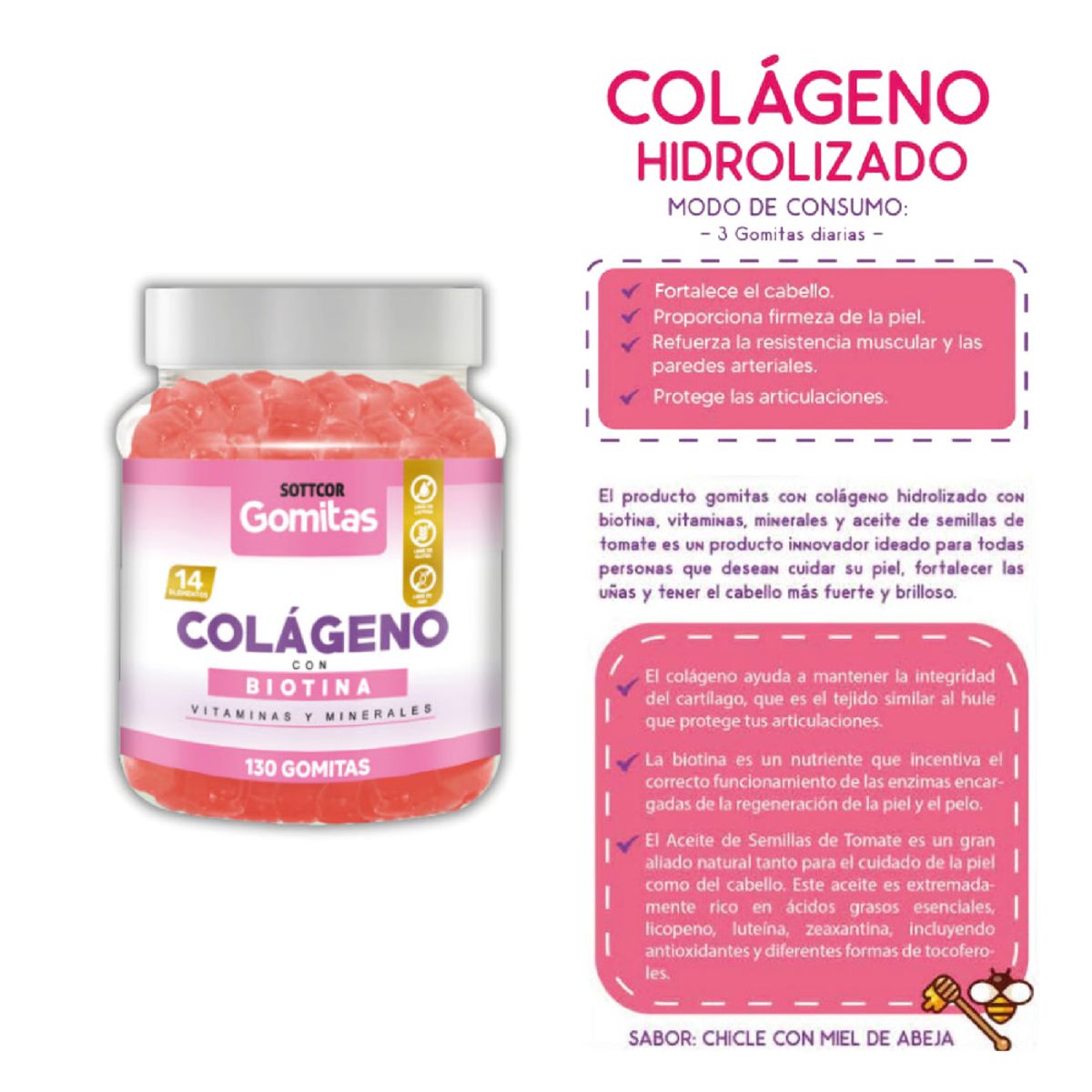 GENERICO - COLAGENO PARA ADULTOS GOMITAS SOTTCOR 100GR