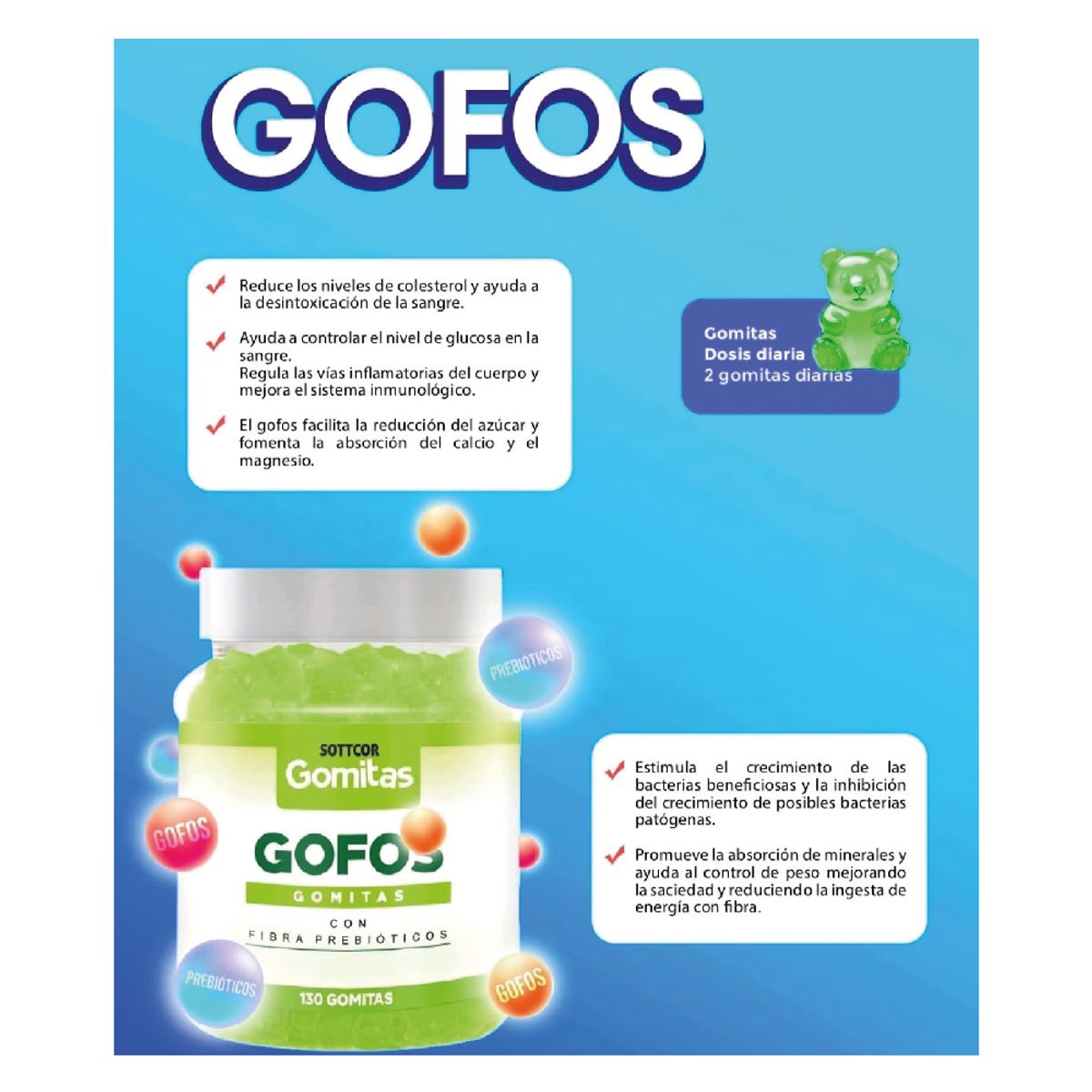 GENERICO - Gofos Para Adultos 130 Gomitas - Sottcor