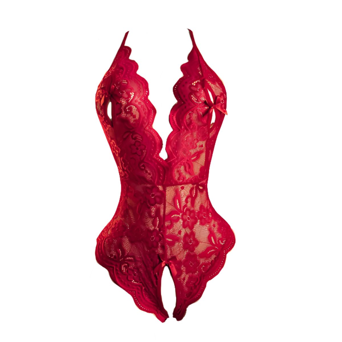 GENERICO - Body de Encaje con abertura Lencería Fina